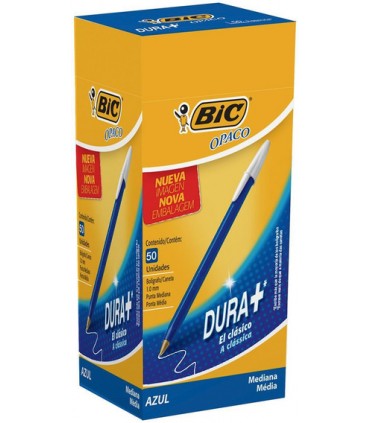 Caja Bolígrafo Bic 1mm Opaco Azul 50unidades