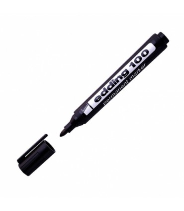Marcador Edding 100 Negro Permanente