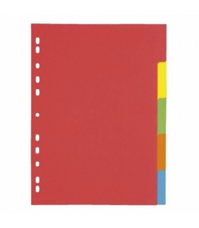 Separadores Cartulina A4 Util OF x5 Colores