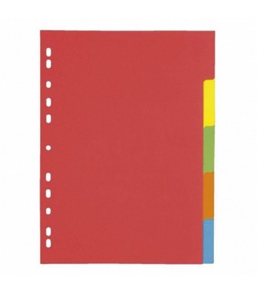 Separadores Cartulina A4 Util OF x5 Colores