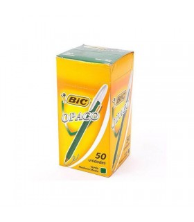 Caja Boligrafo Bic 1 Mm Opaco Verde Caja 50 U