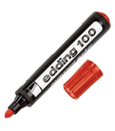 Marcador Edding 100 Rojo Permanente
