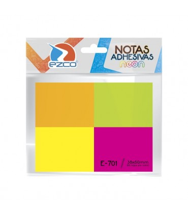 Notas Ezco 38x50 Neon x4Uni. E-701(Post It)